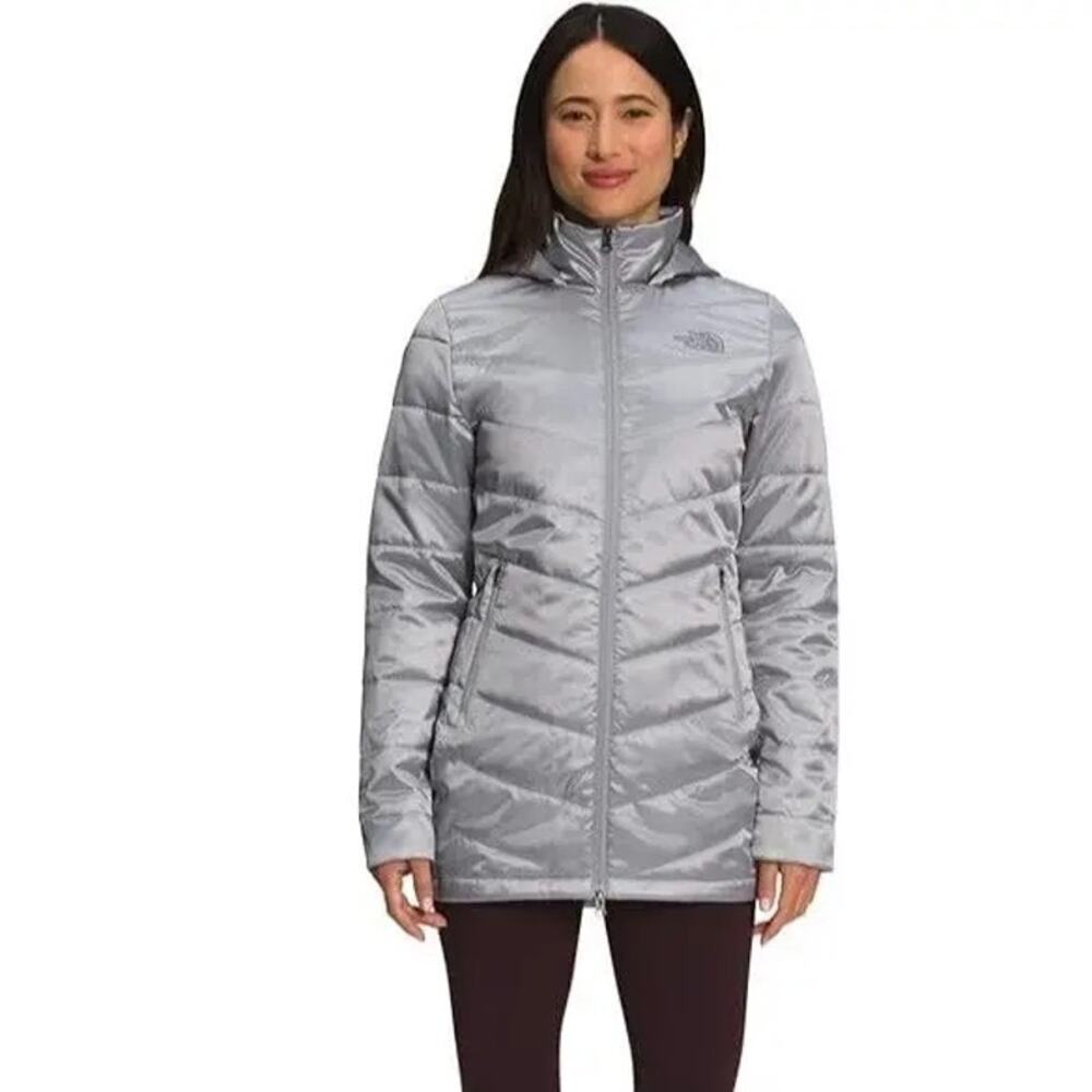 The North Face Women's Grey Tamburello Parka Medium Gray Jacket Glaciercore